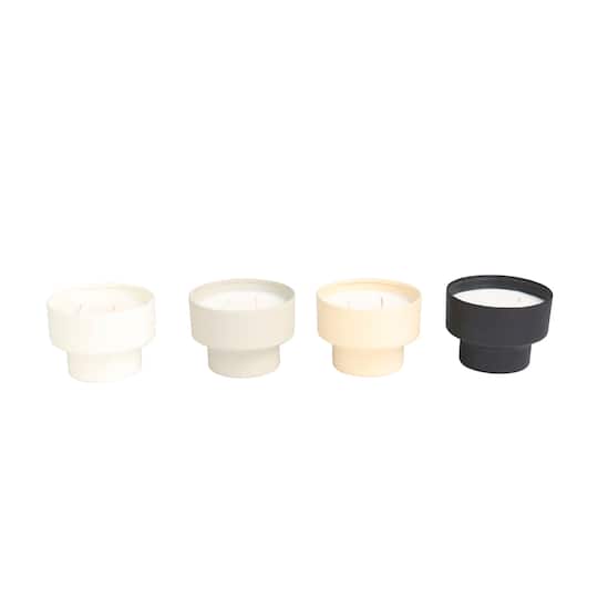 15oz. Egyptian Mint Scented 2 Wick Candle Set in Matte Metal Bowls